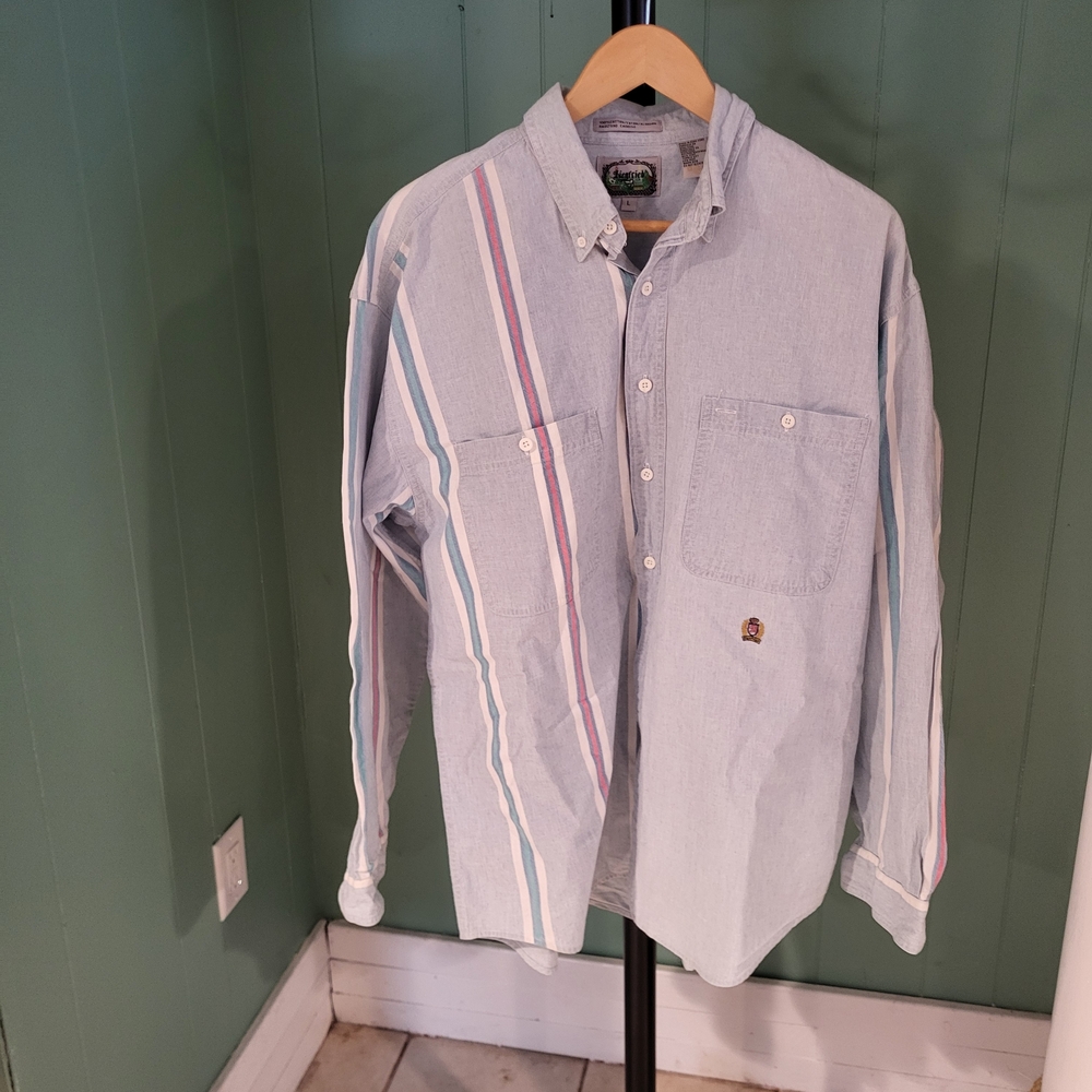 Light Blue Striped Shirt, Siegfried, Large